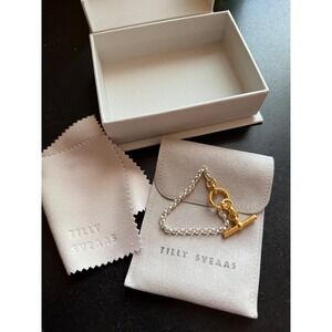 Tilly Sveaas Two Tone Toggle Chain Bracelet Sterling Silver Gold Plated